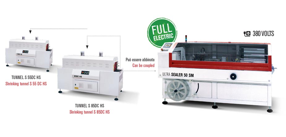 Confezionatrice angolare automatica Ultra Sealer con tunnel di termoretrazione