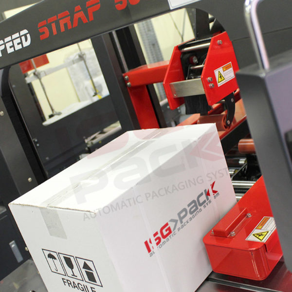 taping and strapping cardboard box