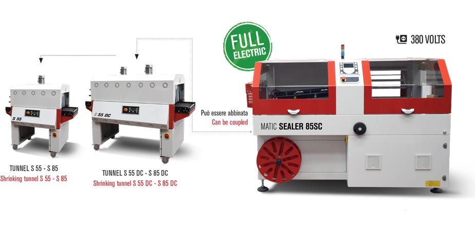 Configurazione tunnel per confezionatrice termoretraibile Matic Sealer 85SC