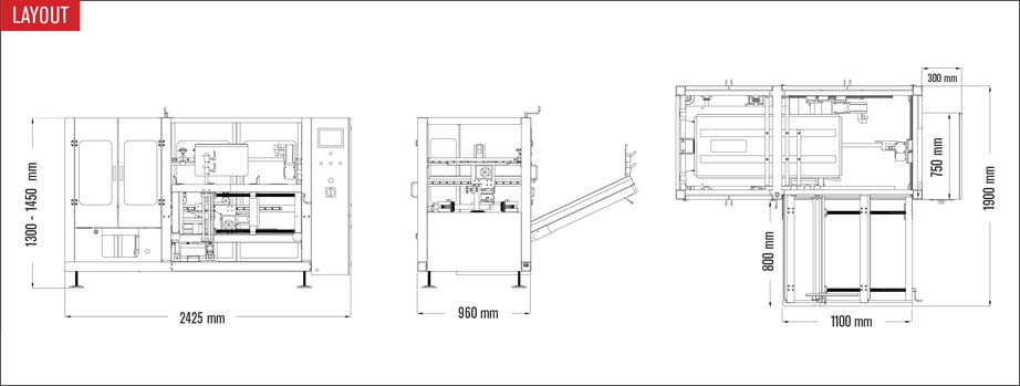 Layout formacartoni Speed Former 50 SB Servo