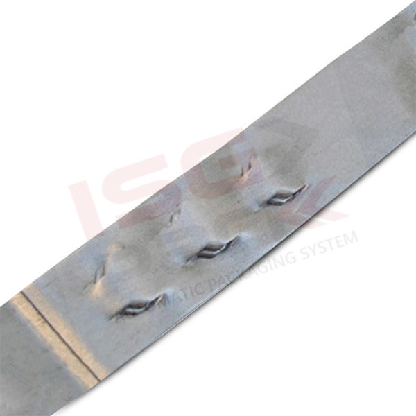 Metal strap with interlocking closure