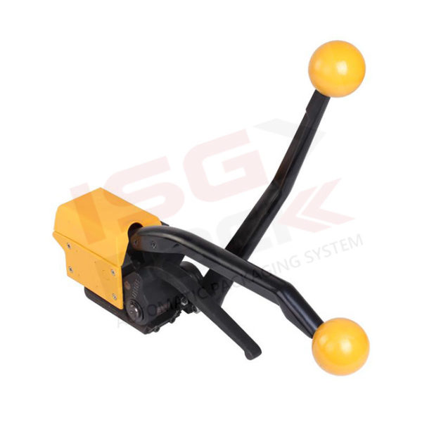 Manual strapping tool for metal strap