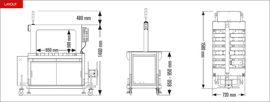 Layout reggiatrice automatica Easy Strap 309B - 312B