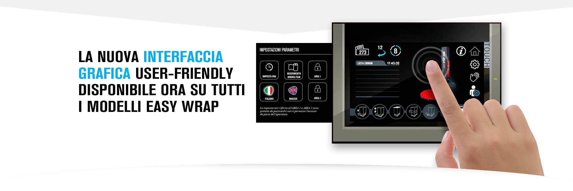 Nuovo display touch avvolgipallet