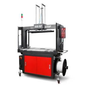 Reggiatrice automatica compatta con rulli motorizzati e pressa pneumatica Easy Strap 309RP