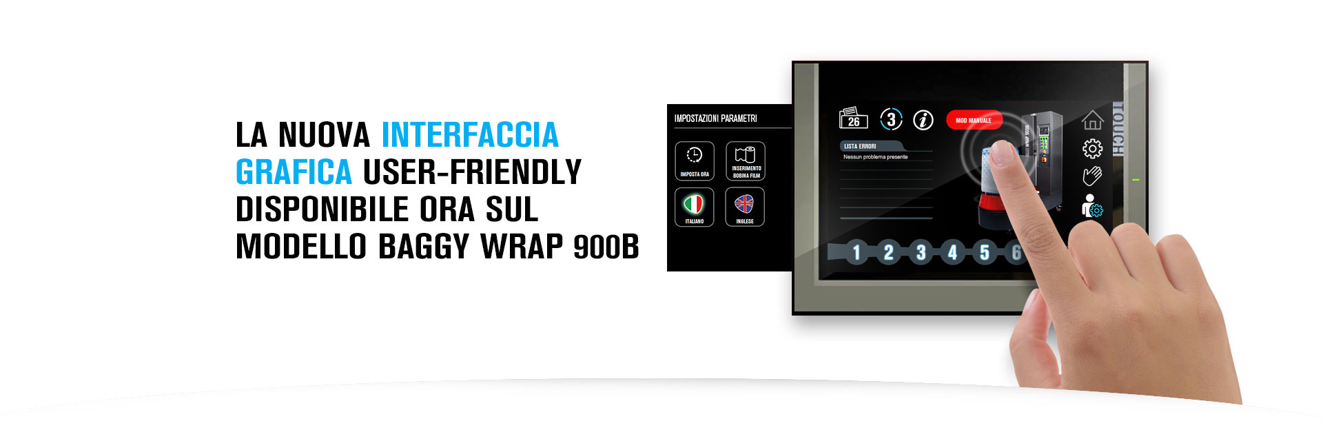 Nuovo display touch avvolgitore per valigie Baggy Wrap