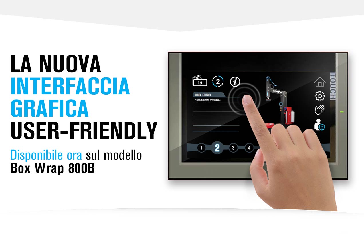 La nuova interfaccia dell'avvolgitore Box Wrap 800B