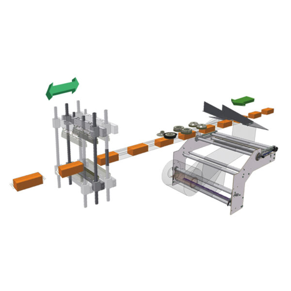 Flowpack con box motion porta bobina basso