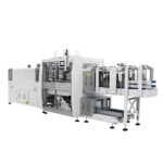Fardellatrice automatica monoblocco con ingresso in linea e barra saldante
