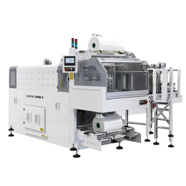 Fardellatrice automatica con sistema di smistamento prodotto in entrata