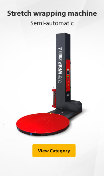 Semi-automatic stretch wrapping machine