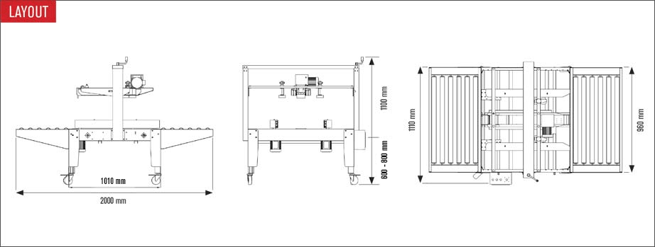 Layout nastratrice semiautomatica Easy tape 70 TSB
