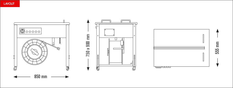 Layout reggiatrice semiautomatica Eco Strap 501