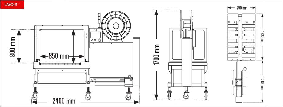 layout reggiatrice automatica Speed Strap serie BL