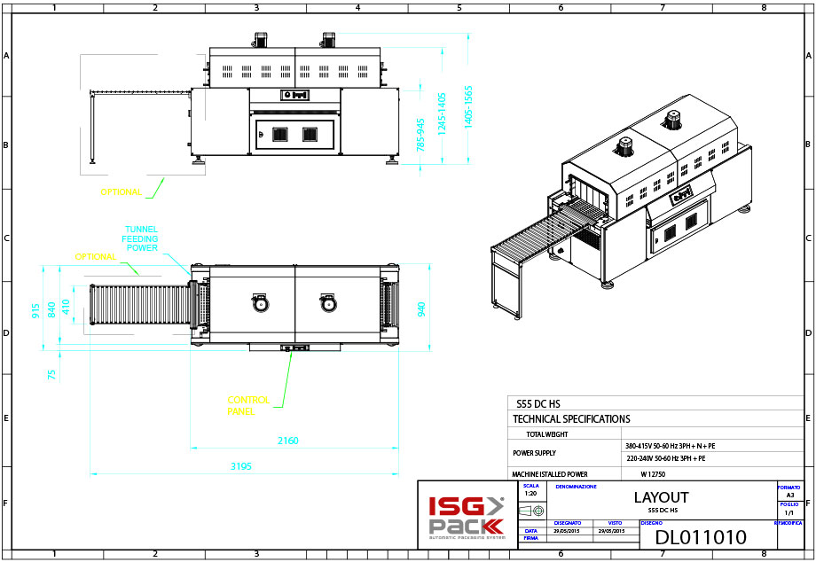 LAYOUT TUNNEL DOPPIA CAMERA S55 DC HS