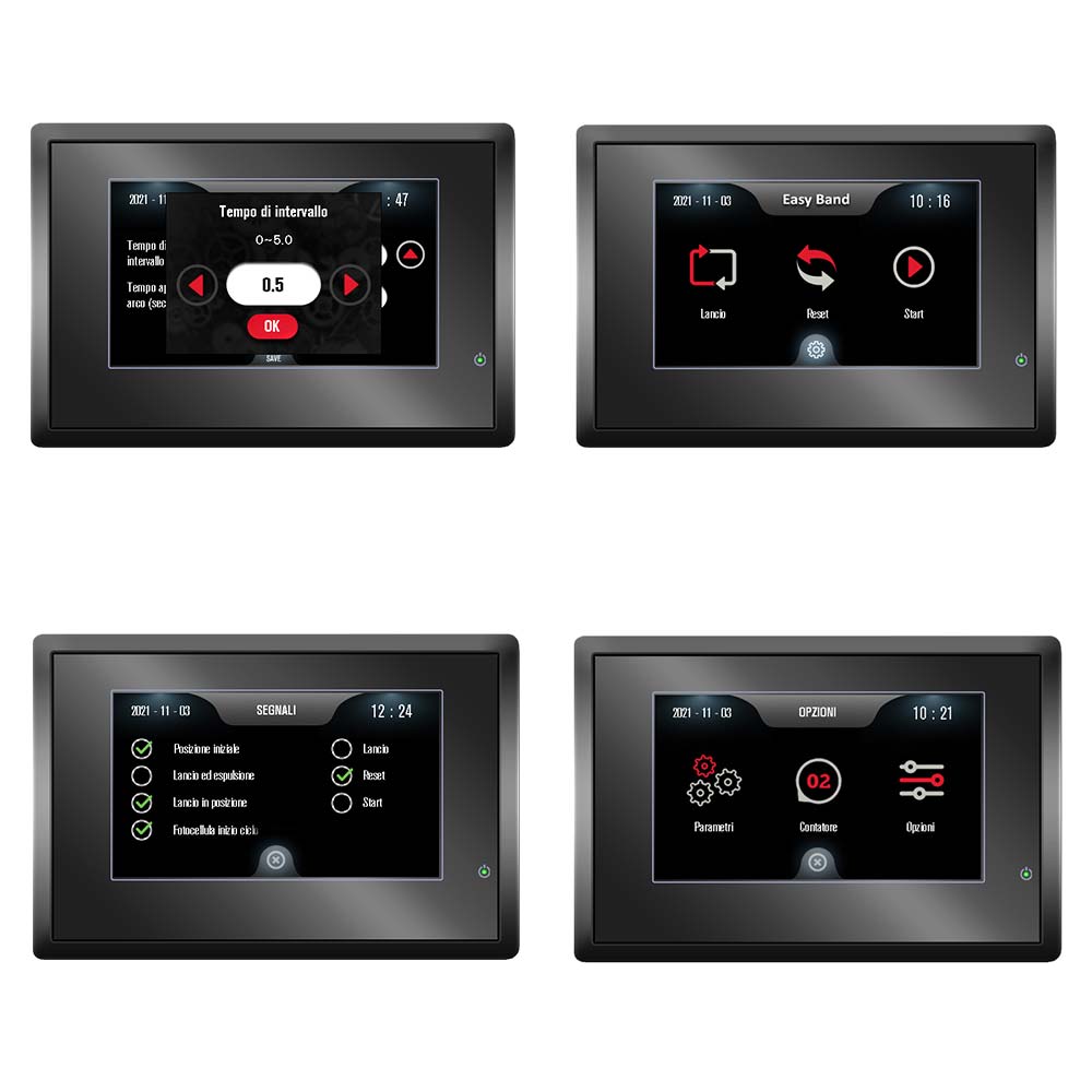 Schermate display fascettatrice Schermate display fascettatrice